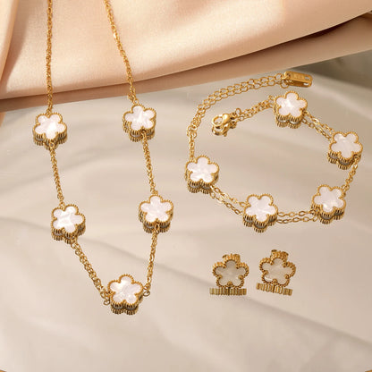 Collier/Boucles d'oreilles/Bracelet fleur